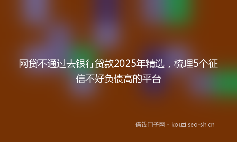 网贷不通过去银行贷款2025年精选，梳理5个征信不好负债高的平台