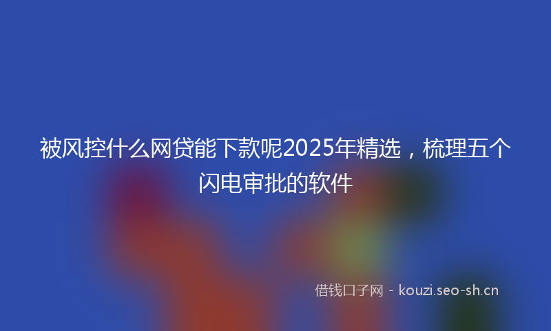 被风控什么网贷能下款呢2025年精选，梳理五个闪电审批的软件