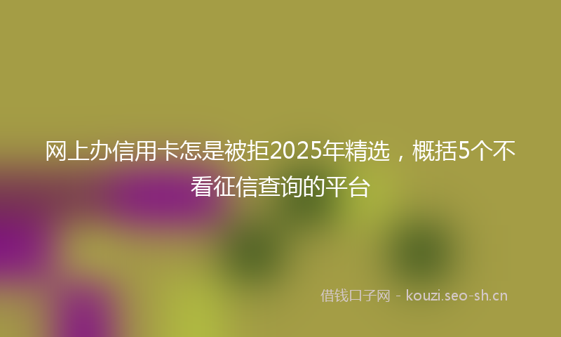 网上办信用卡怎是被拒2025年精选，概括5个不看征信查询的平台