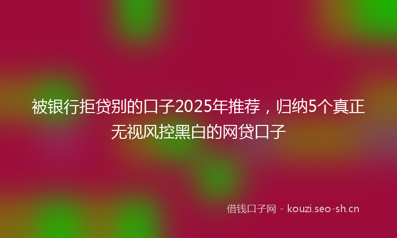 被银行拒贷别的口子2025年推荐，归纳5个真正无视风控黑白的网贷口子