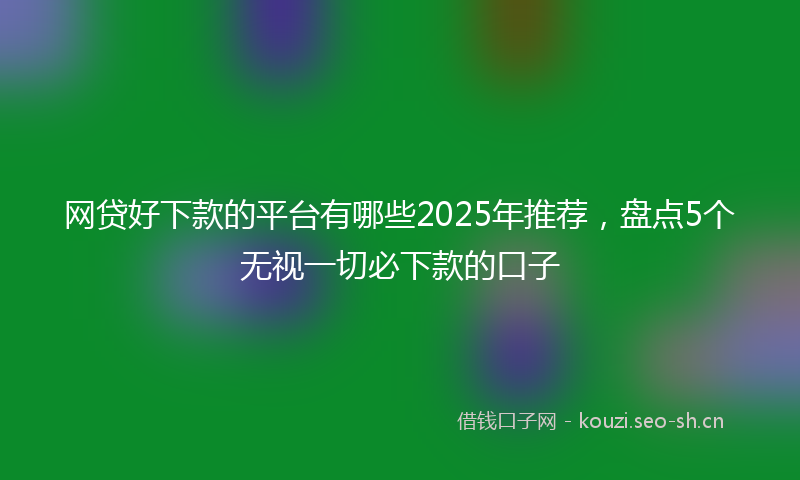 网贷好下款的平台有哪些2025年推荐，盘点5个无视一切必下款的口子