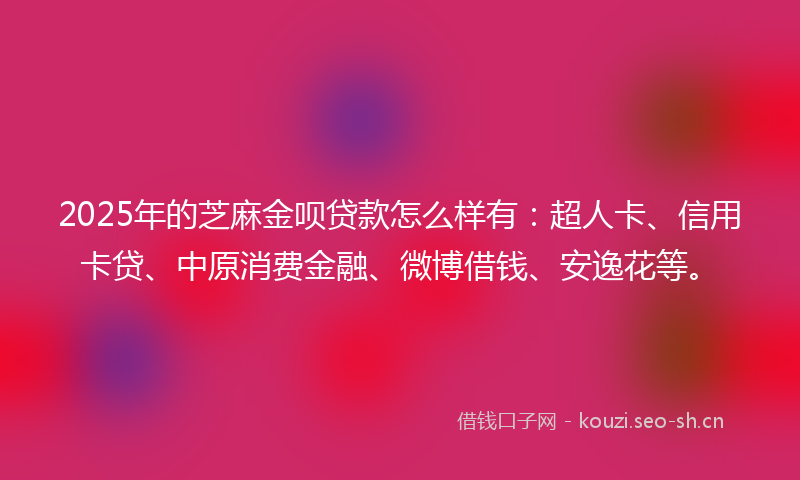 2025年的芝麻金呗贷款怎么样有：超人卡、信用卡贷、中原消费金融、微博借钱、安逸花等。