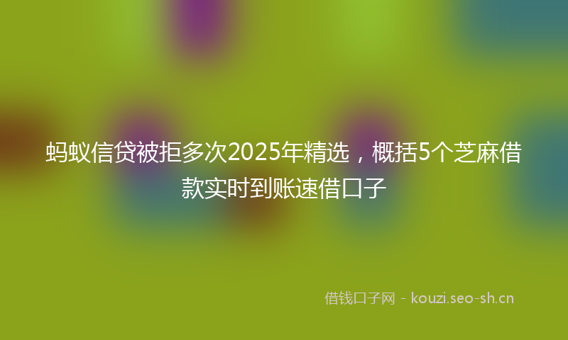 蚂蚁信贷被拒多次2025年精选，概括5个芝麻借款实时到账速借口子