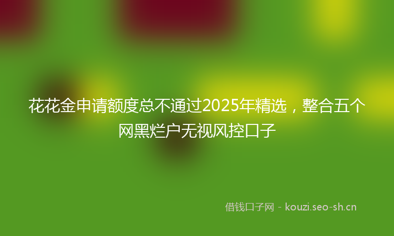 花花金申请额度总不通过2025年精选，整合五个网黑烂户无视风控口子