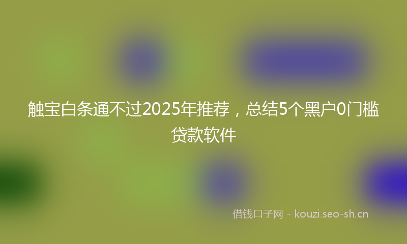 触宝白条通不过2025年推荐，总结5个黑户0门槛贷款软件