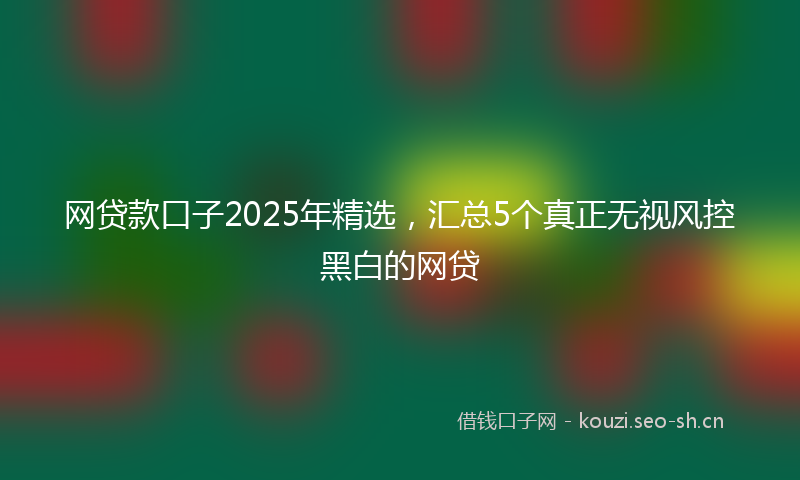 网贷款口子2025年精选，汇总5个真正无视风控黑白的网贷