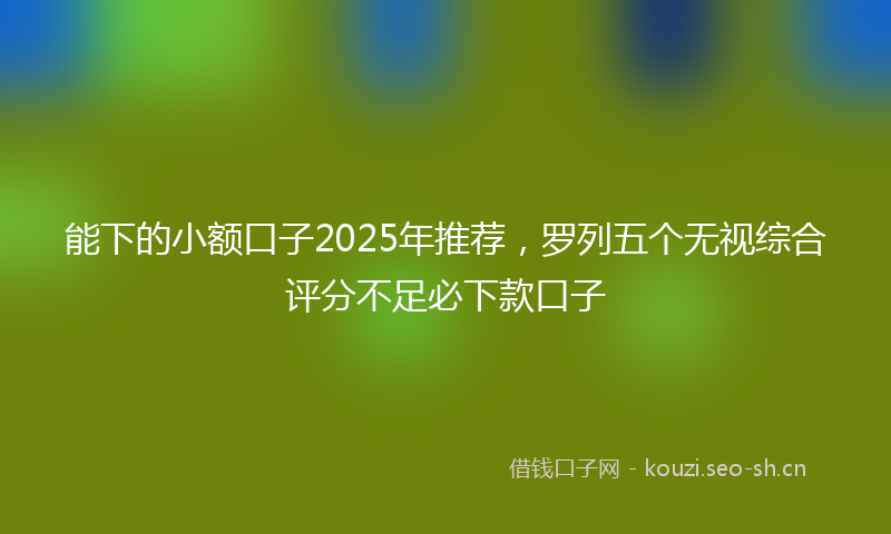 能下的小额口子2025年推荐，罗列五个无视综合评分不足必下款口子