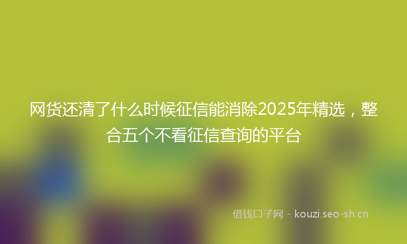 网货还清了什么时候征信能消除2025年精选，整合五个不看征信查询的平台