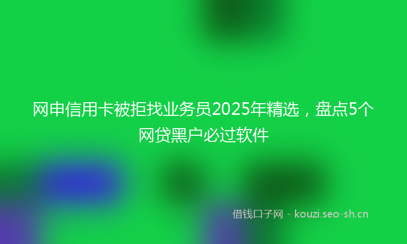 网申信用卡被拒找业务员2025年精选,盘点5个网贷黑户必过软件
