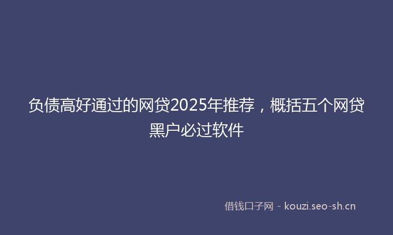 负债高好通过的网贷2025年推荐，概括五个网贷黑户必过软件