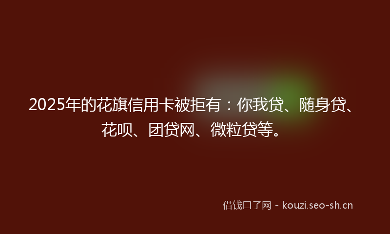2025年的花旗信用卡被拒有：你我贷、随身贷、花呗、团贷网、微粒贷等。