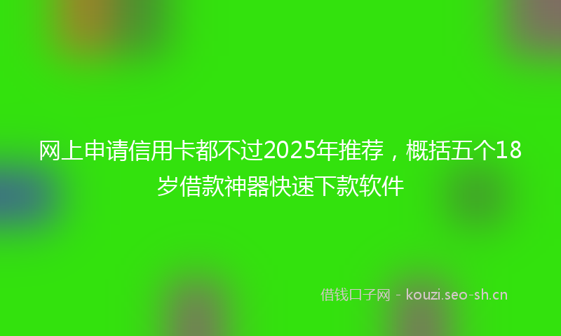 网上申请信用卡都不过2025年推荐，概括五个18岁借款神器快速下款软件