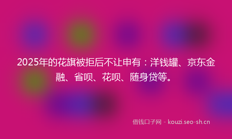 2025年的花旗被拒后不让申有：洋钱罐、京东金融、省呗、花呗、随身贷等。