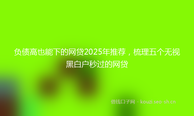 负债高也能下的网贷2025年推荐，梳理五个无视黑白户秒过的网贷