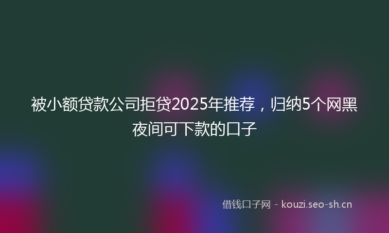 被小额贷款公司拒贷2025年推荐，归纳5个网黑夜间可下款的口子