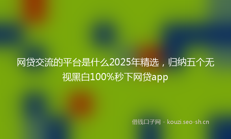 网贷交流的平台是什么2025年精选，归纳五个无视黑白100%秒下网贷app