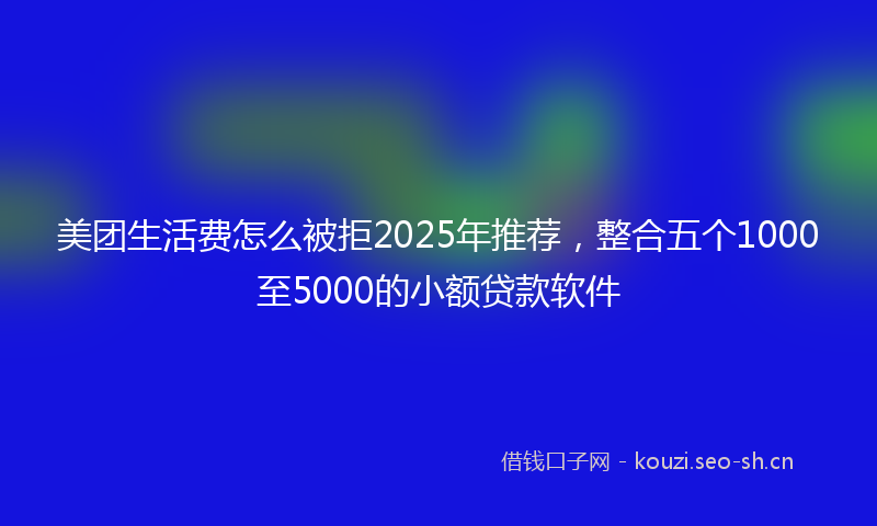美团生活费怎么被拒2025年推荐，整合五个1000至5000的小额贷款软件