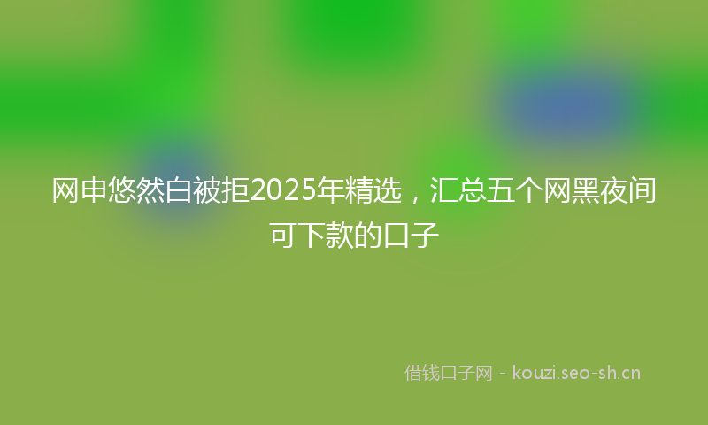 网申悠然白被拒2025年精选，汇总五个网黑夜间可下款的口子