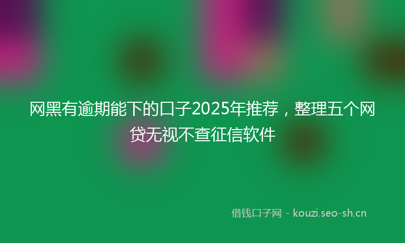 网黑有逾期能下的口子2025年推荐，整理五个网贷无视不查征信软件