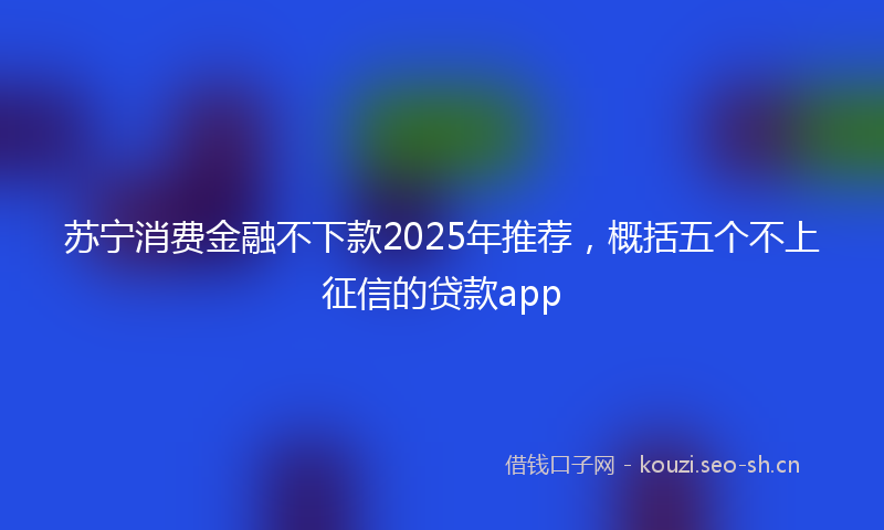 苏宁消费金融不下款2025年推荐，概括五个不上征信的贷款app