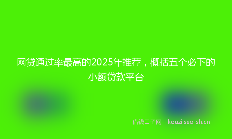 网贷通过率最高的2025年推荐，概括五个必下的小额贷款平台