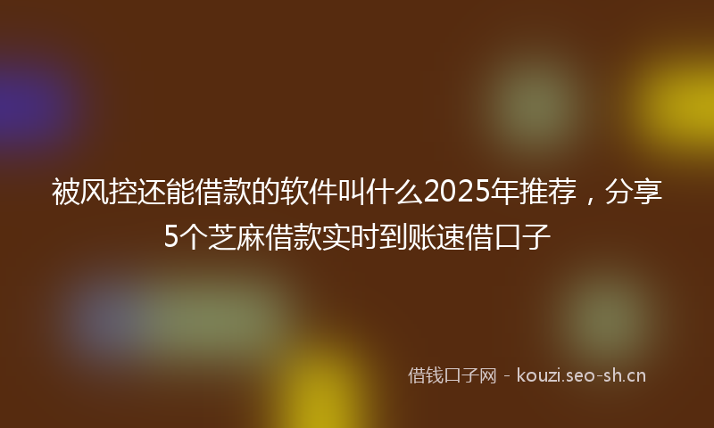 被风控还能借款的软件叫什么2025年推荐,分享5个芝麻借款实时到账速借口子