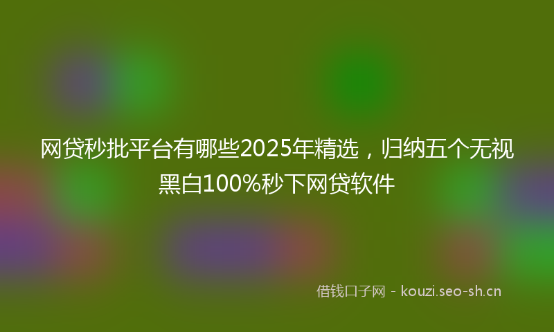 网贷秒批平台有哪些2025年精选，归纳五个无视黑白100%秒下网贷软件