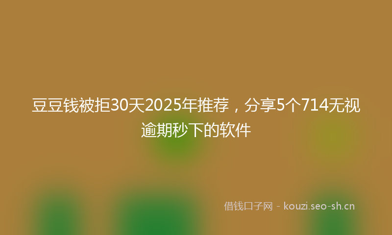 豆豆钱被拒30天2025年推荐，分享5个714无视逾期秒下的软件