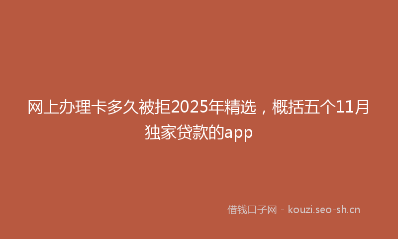 网上办理卡多久被拒2025年精选，概括五个11月独家贷款的app