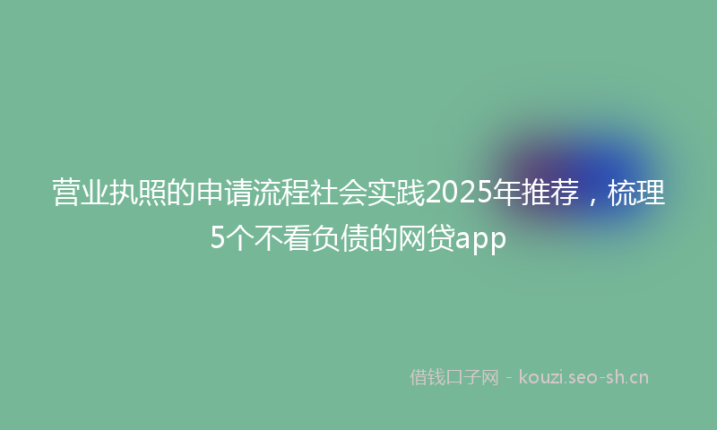 营业执照的申请流程社会实践2025年推荐，梳理5个不看负债的网贷app