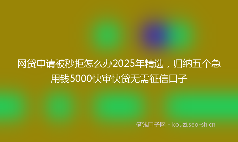 网贷申请被秒拒怎么办2025年精选，归纳五个急用钱5000快审快贷无需征信口子