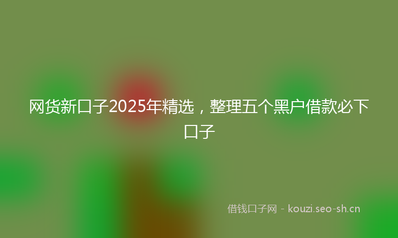 网货新口子2025年精选,整理五个黑户借款必下口子