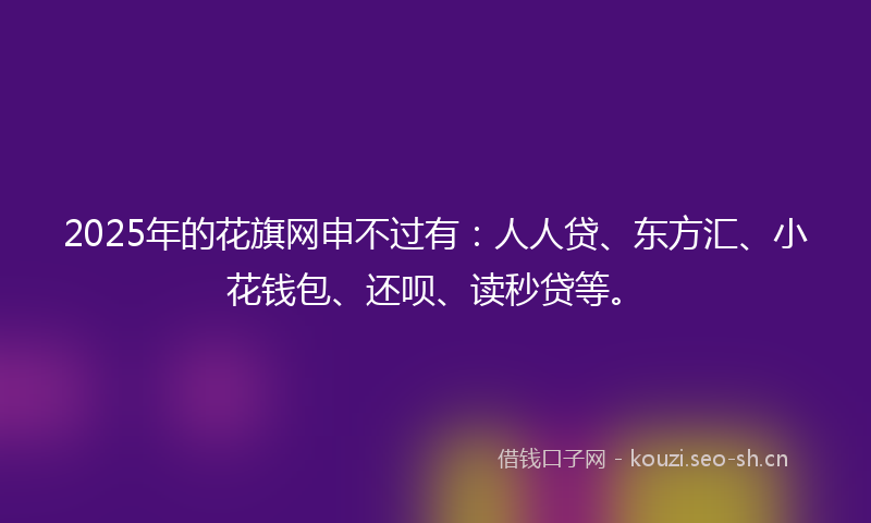 2025年的花旗网申不过有：人人贷、东方汇、小花钱包、还呗、读秒贷等。