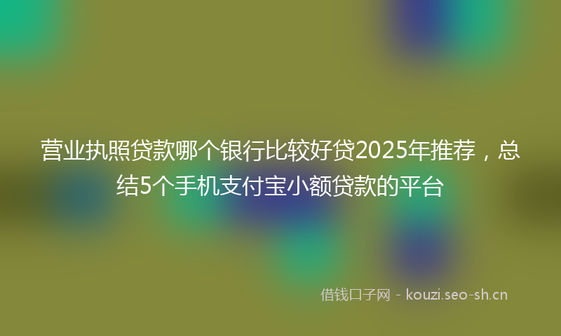 营业执照贷款哪个银行比较好贷2025年推荐，总结5个手机支付宝小额贷款的平台