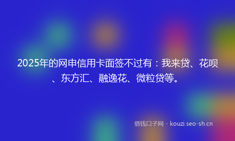 2025年的网申信用卡面签不过有：我来贷、花呗、东方汇、融逸花、微粒贷等。