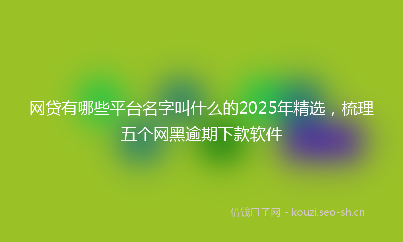 网贷有哪些平台名字叫什么的2025年精选，梳理五个网黑逾期下款软件