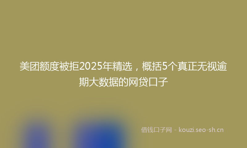 美团额度被拒2025年精选，概括5个真正无视逾期大数据的网贷口子