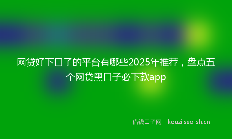 网贷好下口子的平台有哪些2025年推荐，盘点五个网贷黑口子必下款app