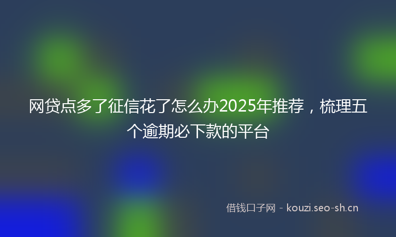 网贷点多了征信花了怎么办2025年推荐，梳理五个逾期必下款的平台