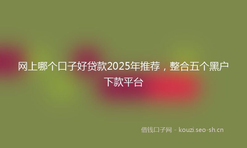 网上哪个口子好贷款2025年推荐，整合五个黑户下款平台