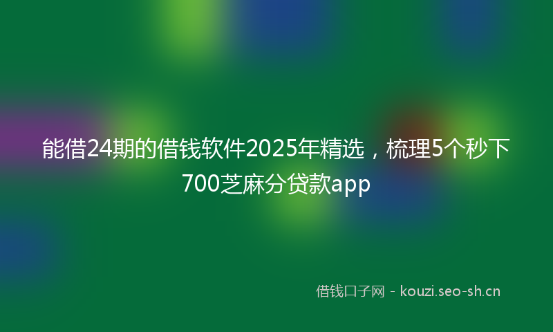 能借24期的借钱软件2025年精选，梳理5个秒下700芝麻分贷款app