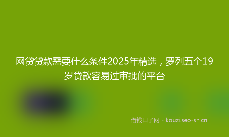 网贷贷款需要什么条件2025年精选,罗列五个19岁贷款容易过审批的平台