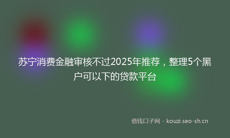 苏宁消费金融审核不过2025年推荐，整理5个黑户可以下的贷款平台