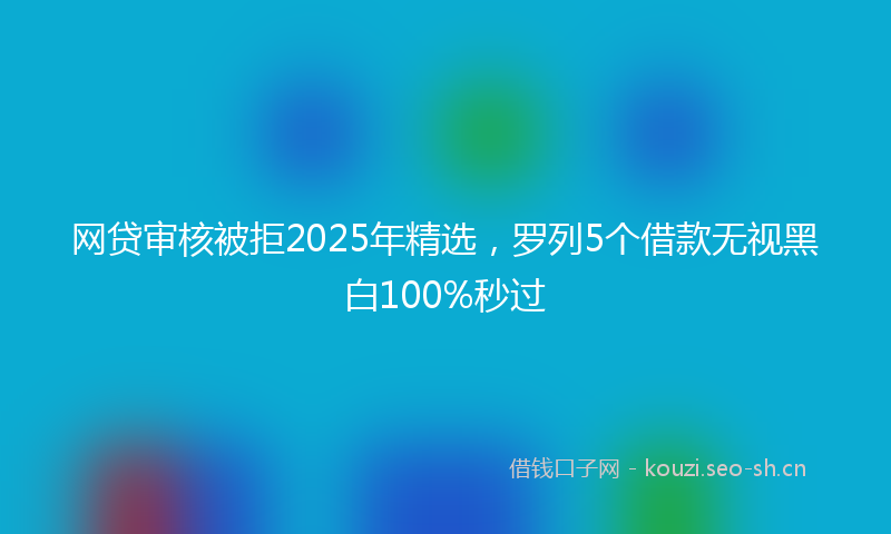 网贷审核被拒2025年精选，罗列5个借款无视黑白100%秒过