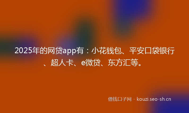 2025年的网贷app有：小花钱包、平安口袋银行、超人卡、e微贷、东方汇等。