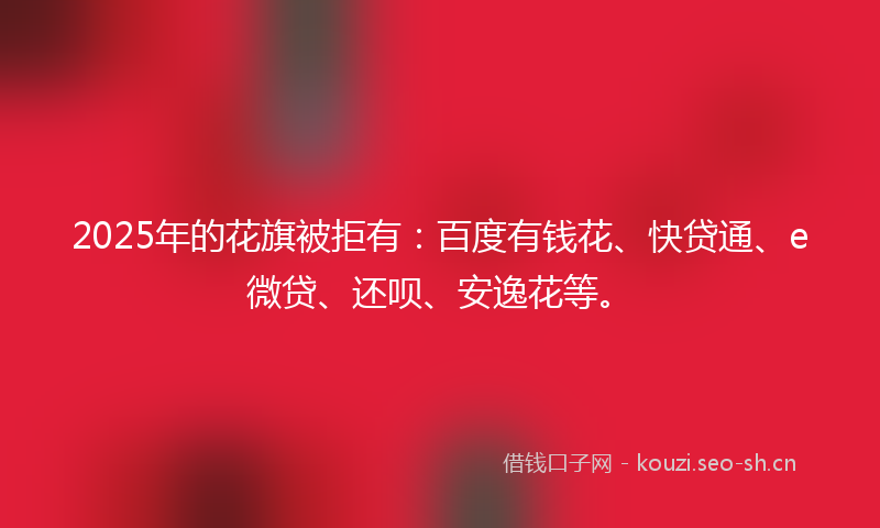 2025年的花旗被拒有：百度有钱花、快贷通、e微贷、还呗、安逸花等。
