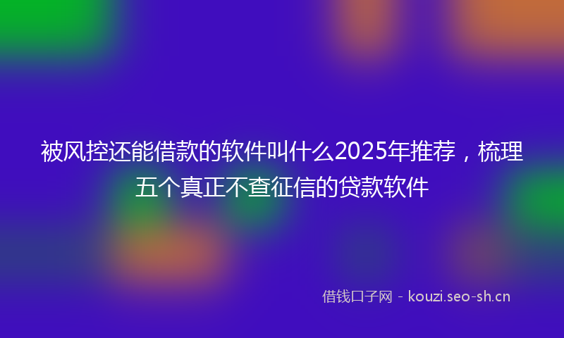被风控还能借款的软件叫什么2025年推荐，梳理五个真正不查征信的贷款软件