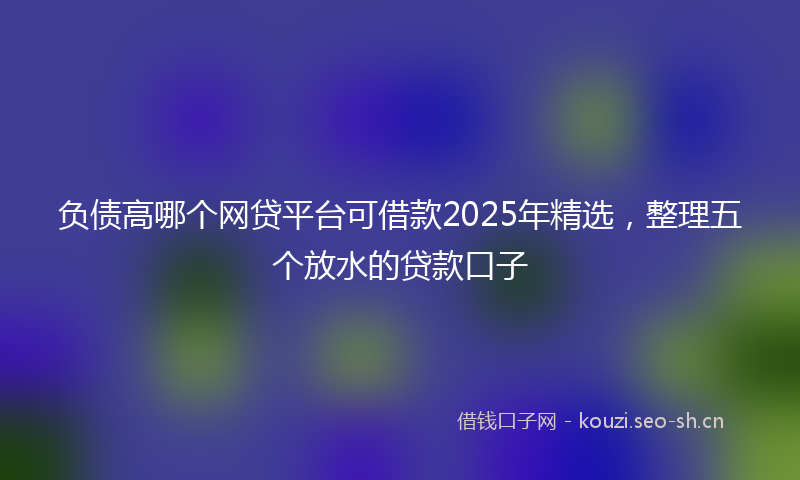 负债高哪个网贷平台可借款2025年精选，整理五个放水的贷款口子