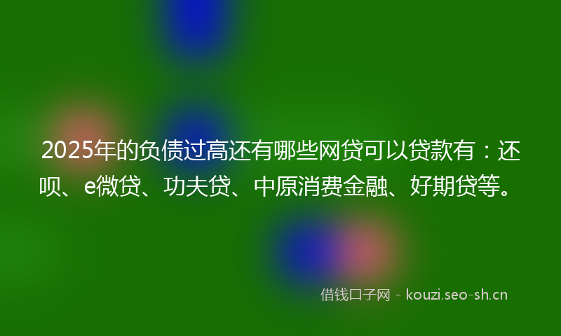 2025年的负债过高还有哪些网贷可以贷款有：还呗、e微贷、功夫贷、中原消费金融、好期贷等。