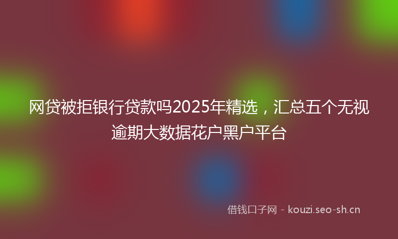 网贷被拒银行贷款吗2025年精选，汇总五个无视逾期大数据花户黑户平台